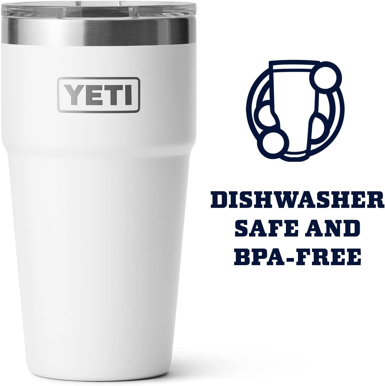 YETI Rambler Stapelbares Pint, vakuumisoliert, Edelstahl mit MagSlider-Deckel, Weiss - Image 3