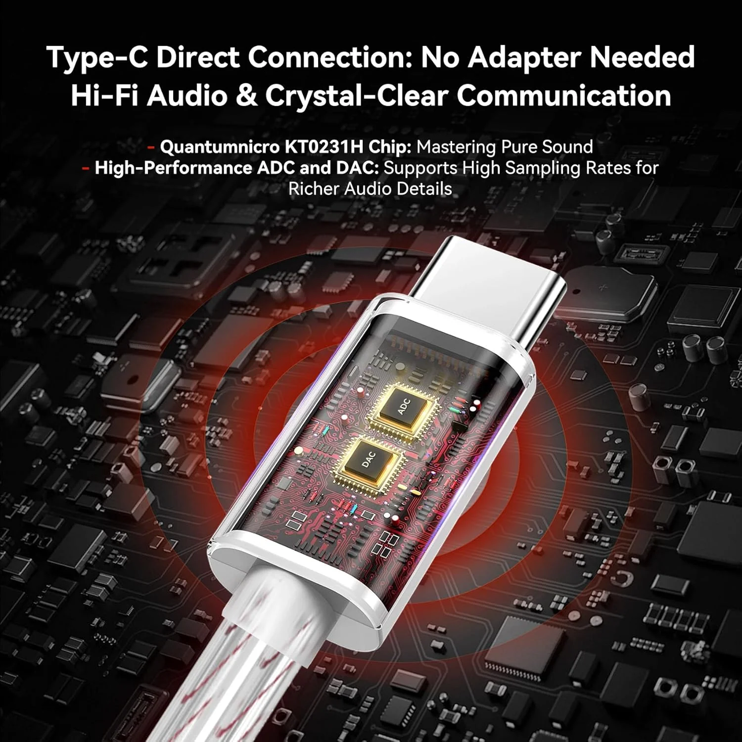 Yinyoo KBEAR BK1 USB-C Gaming-Ohrhörer mit Mikrofon, 10mm Dynamic Driver USB-C Kopfhörer für FPS-Spi - Image 5