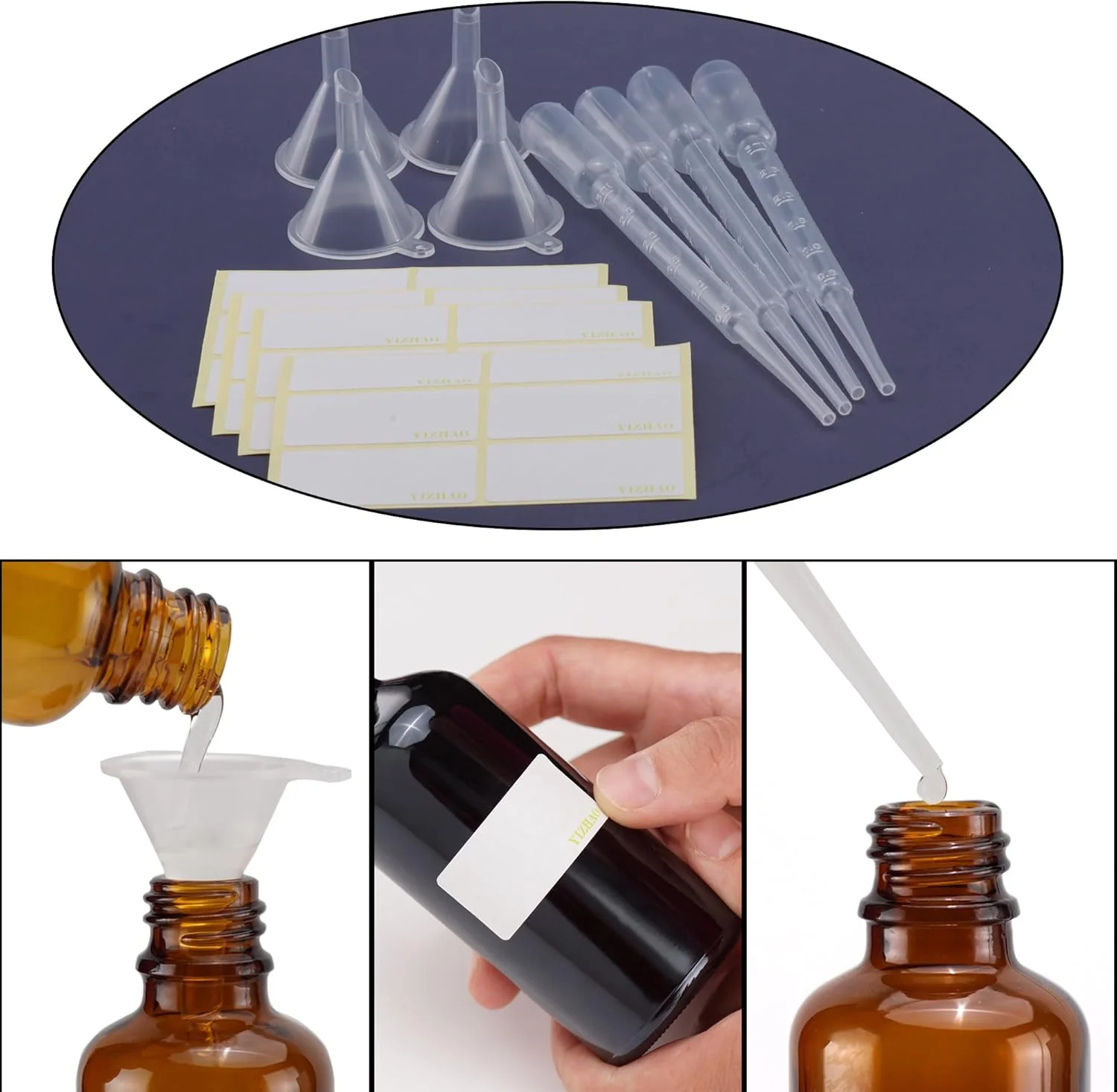 YIZHAO Pipettenflasche 30ml Blau, Apothekerflasche mit [Dropper Pipette Glas], Tinktur Flaschen für - Image 5