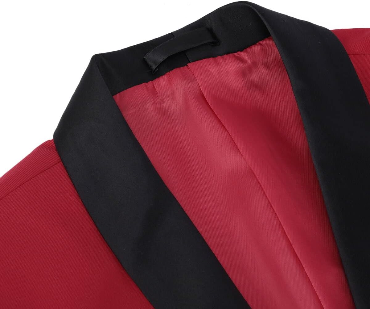 YOUTHUP Sakko Herren Slim Fit Schalkragen Anzugjacke 1 Knopf Tuxedo Jacke für Hochzeit Freizeit XL R - Image 4