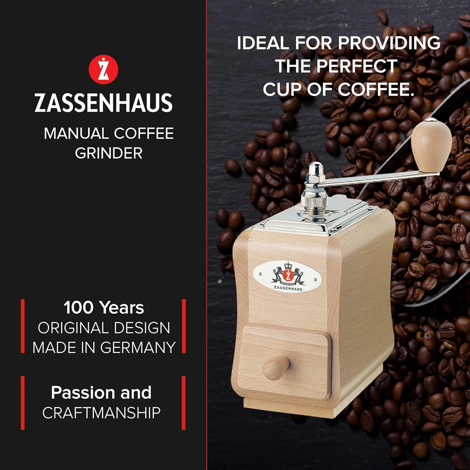Zassenhaus Kaffeemühle Santiago Buche Natur - Image 3