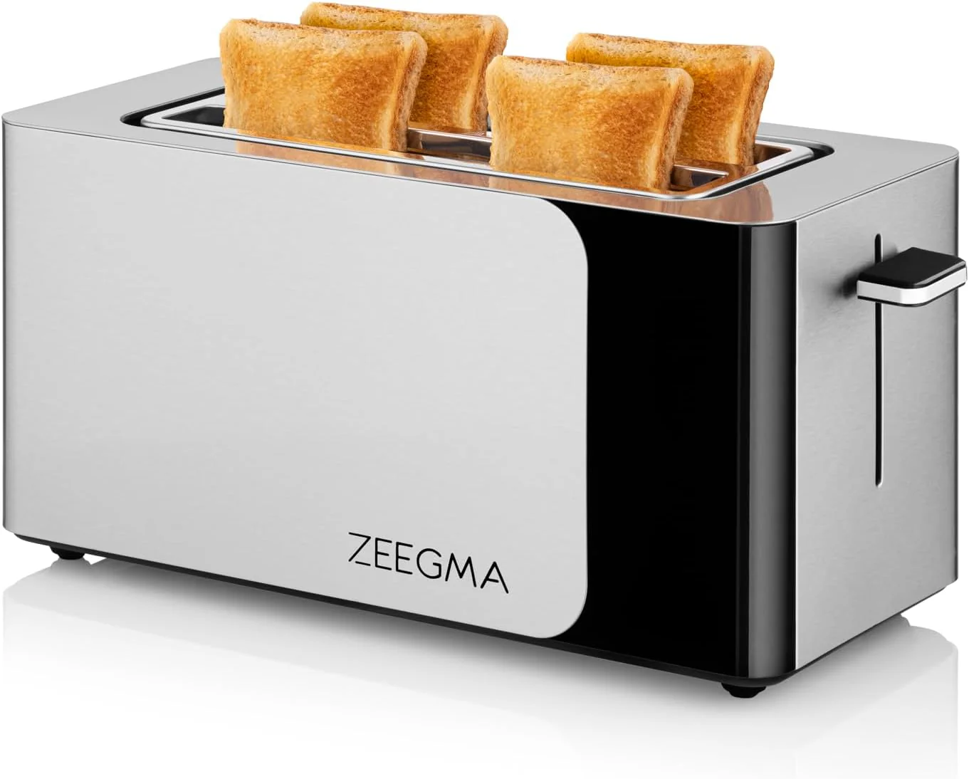 ZEEGMA TOSTEE SMART 4-Scheiben-Edelstahl-Brottoaster, Brötchenhalter, 1500 W, Auftauen, Aufwärmen & - Image 5
