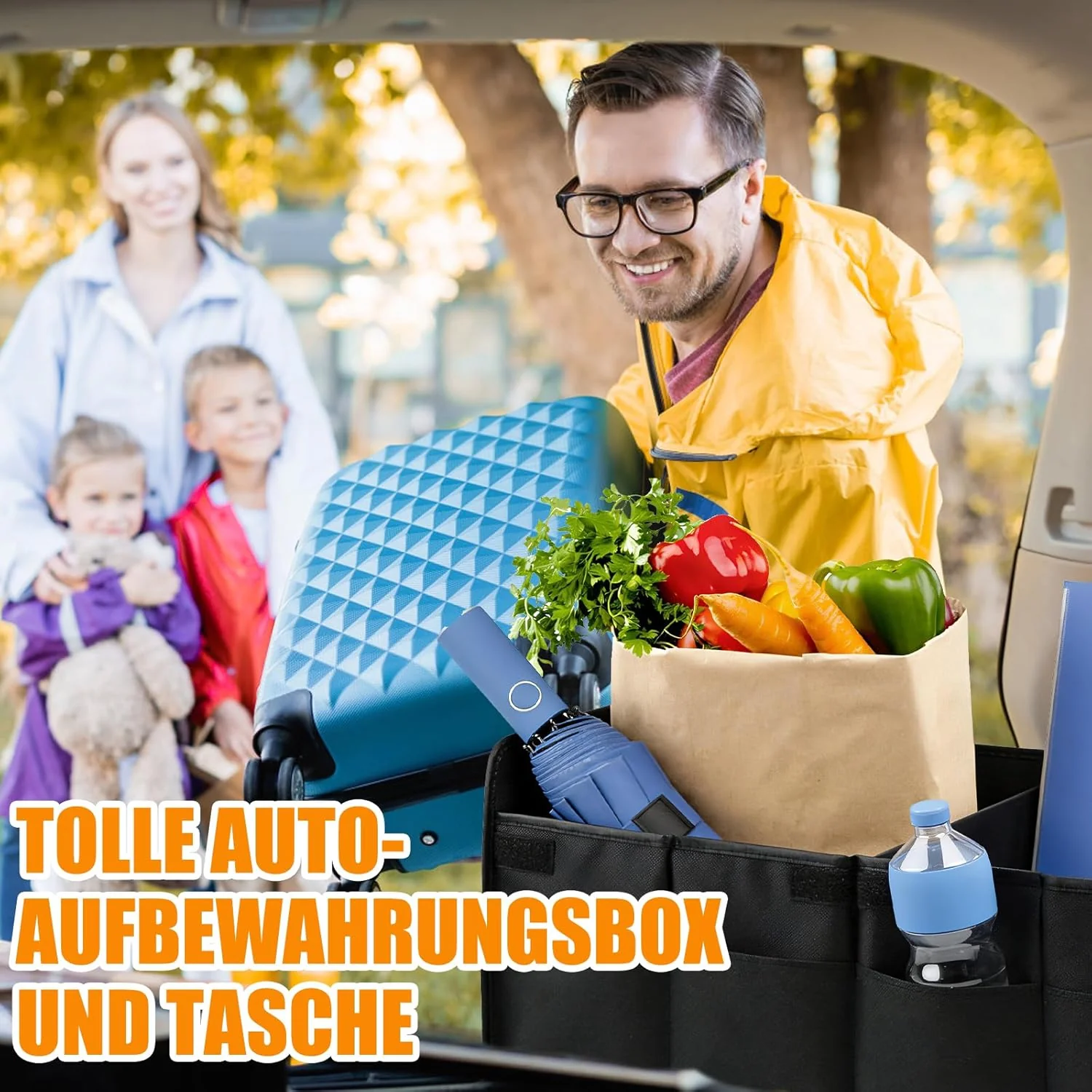 ZOCONE 2 Stück Kofferraum Organizer Auto Faltbox, 60 * 36 * 30cm Gross Kofferraumtasche Faltbar und - Image 7