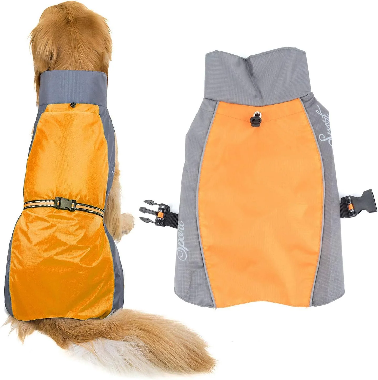 Zunea Wasserdichter Regenmantel für Mittelgrosse und Grosse Hunde Reflektierend Regenjacke Leicht Wi - Image 2