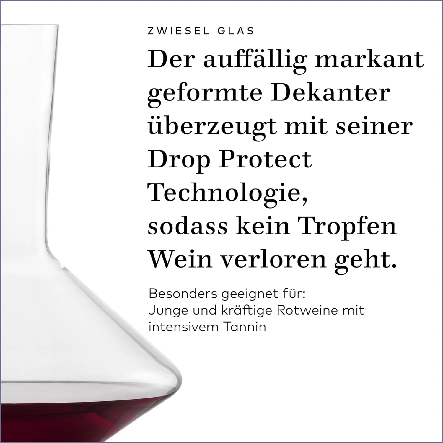 Zwiesel Glas Rotwein Dekanter Pure (1 Stück), edle Karaffe für Rotwein mit Drop Protect Technologie, - Image 3