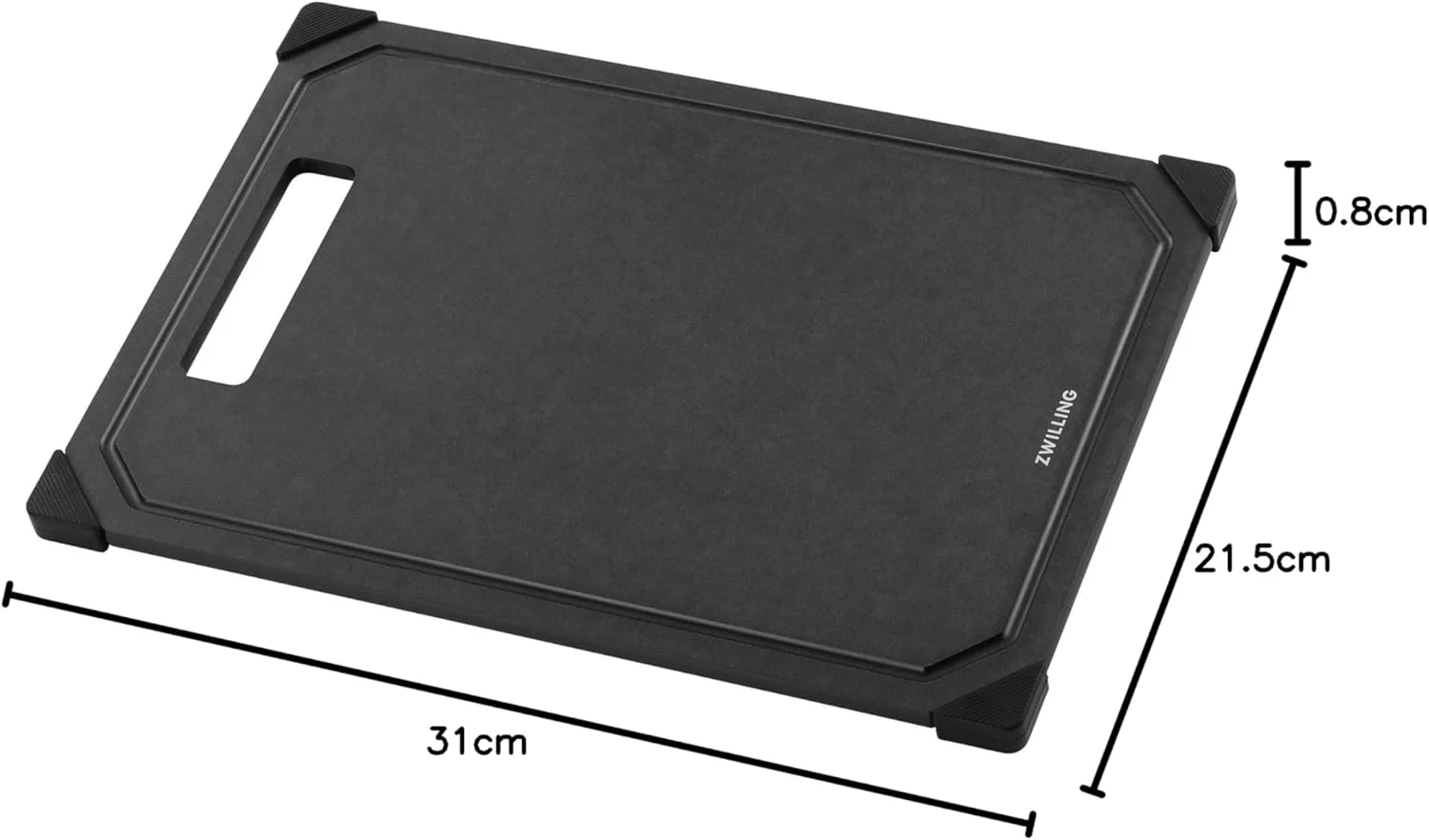 ZWILLING Schneidebrett 31 x 21 cm aus Holzfaser, Fiberholz, mit Saftrille, rutschfest, spülmaschinen - Image 8